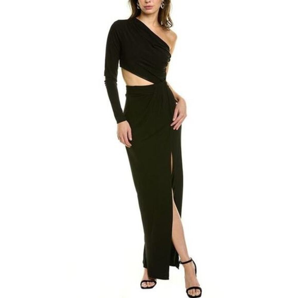 Ronny Kobo Collection Lorina High Slit Maxi‎ Dress Cutout One Shoulder Cocktail